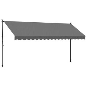 vidaXL Tenda da Sole Retrattile Antracite 400x150 cm Tessuto e Acciaio