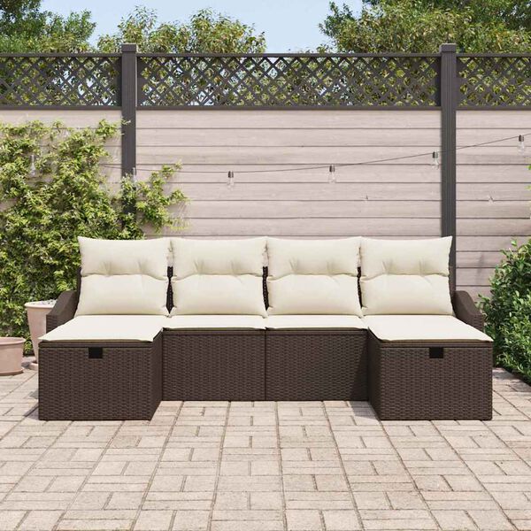 vidaXL Set Divano da Giardino con cuscino 6 pcs polyrattan
