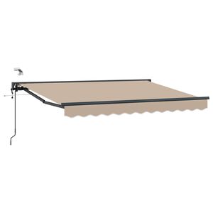 vidaXL Tettuccio Elettrico Retrattile Beige e Antracite 3,5 x 2 m