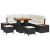 vidaXL Set Divano da Giardino 8 pz 7-Numero di posti Nero Poly Rattan