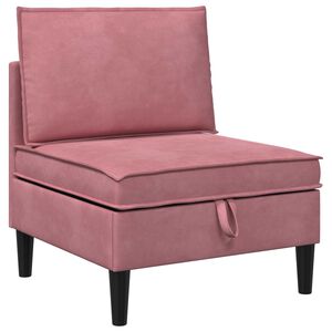 vidaXL Divano Centrale con Spazio di Archiviazione Rosa Velluto