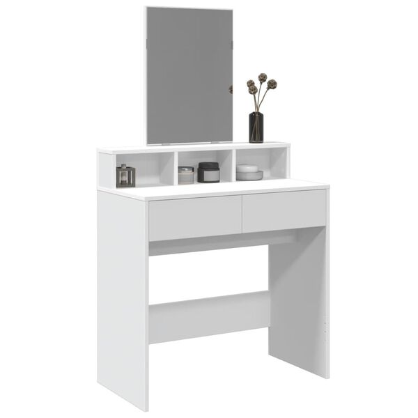 vidaXL Toeletta con Specchio Bianco 80x41x144,5 cm