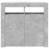 vidaXL Credenza con Luci LED Grigio Cemento 80x35x75 cm