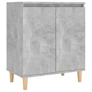 vidaXL Credenza Gambe Massello Grigio Cemento 60x35x70cm Multistrato