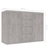 vidaXL Credenza Grigio Cemento 88x30x65 cm in Legno Multistrato