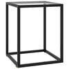 vidaXL Tavolino da Salotto Nero con Vetro Temperato 40x40x50 cm