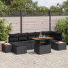 vidaXL Set Divano da Giardino con archiviazione 8 pcs Nero Poly Rattan
