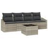 vidaXL Set di divani 5 pz Grigio chiaro polyrattan