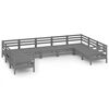 vidaXL Set Salotto da Giardino 9 pz Grigio in Legno Massello di Pino