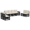 vidaXL Set Divano da Giardino 8 pz Nero e Bianco Crema polyrattan