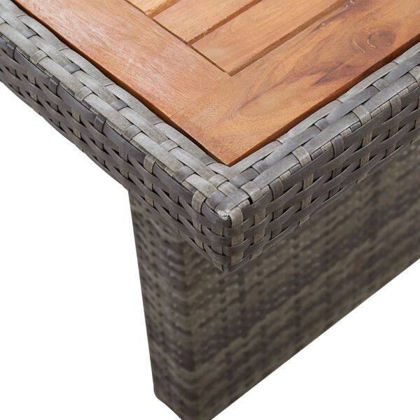 vidaXL Tavolo da Giardino 240x90x74 cm in Polyrattan e Massello Acacia