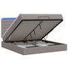 vidaXL Letto Ottomano con Materasso e LED Tortora 180 x 200 cm Tessuto