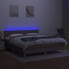 vidaXL Letto a Molle con Materasso e LED Tortora 180x200 cm in Tessuto