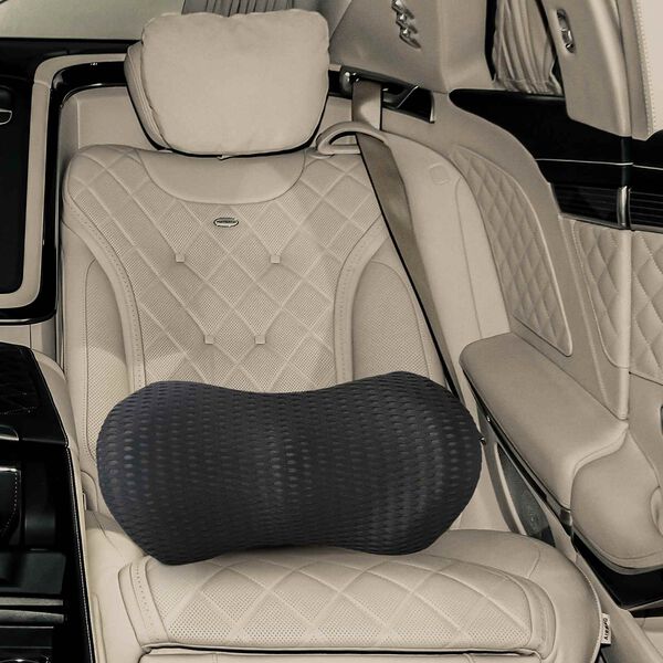 vidaXL Cuscino con cuscino Nero 47 x 24 x 13 cm Reticolo 4D