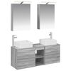 vidaXL Set di mobili per il bagno 5 pz Sonoma grigio