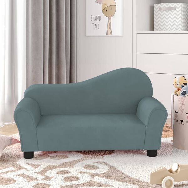 vidaXL Divano per Bambini Blu in Velluto