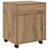 vidaXL Armadietto con Ruote Rovere Artigianale 45x38x54 cm Truciolato