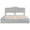 vidaXL Letto con Contenitore con testiera Grigio Sonoma 200 x 200 cm