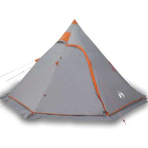 vidaXL Tenda da Campeggio Tipi per 5 Persone Grigia Impermeabile