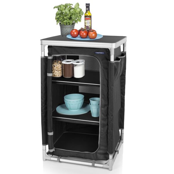 Campart Travel Armadietto da Campeggio Nice Nero 57x47x97 cm