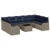 vidaXL Set Divano da Giardino 10 pz Grigio polyrattan