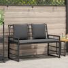 vidaXL Panchina da esterno Nero e Grigio scuro 116 x 55 x 82 cm