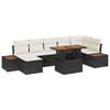 vidaXL Set Divano da Giardino 8 pz Nero e Beige