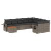 vidaXL Set Divano da Giardino 10 pz con Cuscini Grigio in Polyrattan