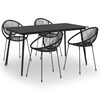 vidaXL Set da Pranzo da Giardino 5 pz in Rattan PVC Nero