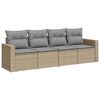 vidaXL Set Divano da Giardino 4 pz con Cuscini Beige in Polyrattan