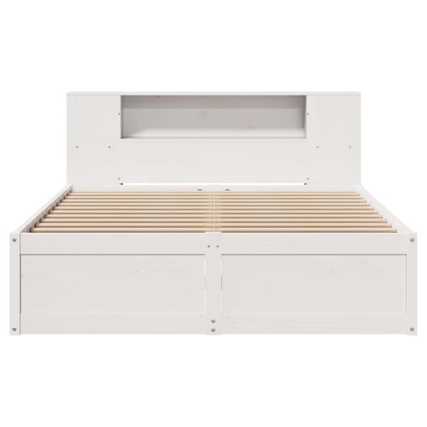 vidaXL Letto senza Materasso Bianco 135x190 cm Legno Massello di Pino