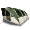 vidaXL Tenda da Campeggio a Tunnel per 5 Persone Verde Impermeabile