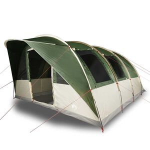 vidaXL Tenda da Campeggio a Tunnel per 5 Persone Verde Impermeabile