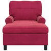 vidaXL Chaise Lounge con cuscino Rosso Vino 91 x 157 x 91 cm Velluto