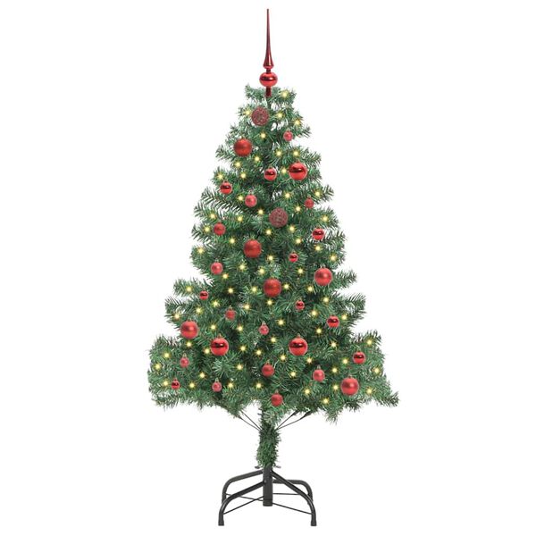 vidaXL Albero di Natale con 150 LED con supporto Verde 150 cm PVC