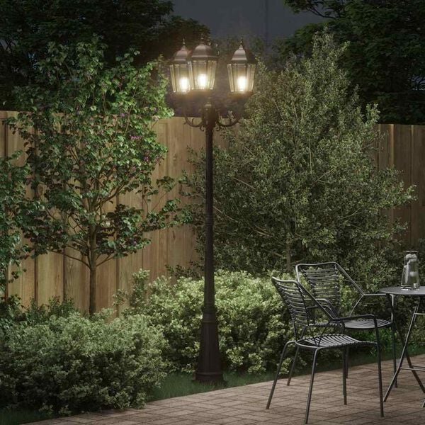 vidaXL Luce da Giardino Bronzo 61 x 53 x 235 cm Alluminio e vetro