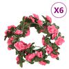 vidaXL Ghirlande Fiori 6 pz Rosa Rossa 240 cm
