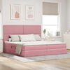 vidaXL Letto con contenitore e materasso Rosa 200 x 200 cm Velluto