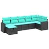 vidaXL Set Divani da Giardino 7 pz con Cuscini Marrone in Polyrattan