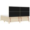 vidaXL Letto a molle con materasso Crema 200 x 200 cm Tessuto