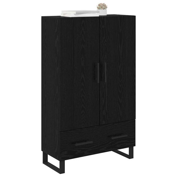 vidaXL Credenza Rovere Nero 69,5 x 30 x 115 cm Legno multistrato