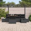 vidaXL Set Divano da Giardino con cuscino 6 pcs Nero Poly Rattan