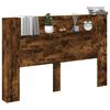 vidaXL Testata con Mobile e LED Quercia Affumicata Legno multistrato