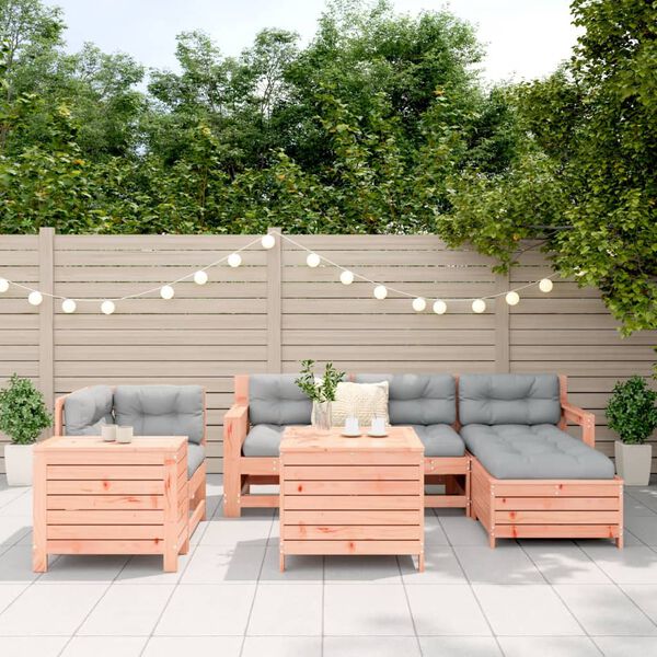 vidaXL Set Divani da Giardino 7 pz in Legno Massello Abete Douglas