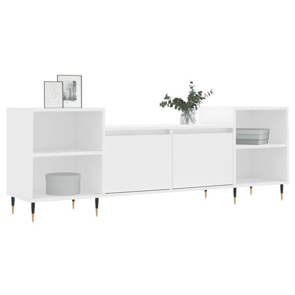 vidaXL Mobile Porta TV Bianco 160x35x55 cm in Legno Multistrato