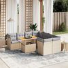 vidaXL Set Divano da Giardino 9 pz con Cuscini Beige in Polyrattan