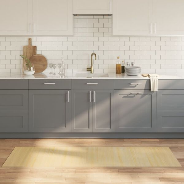 vidaXL Tappeto Rettangolare Naturale Chiaro 60x200 cm in Bamb&ugrave;