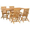 vidaXL Set da Pranzo per Giardino 5 pcs Marrone Legno di teak solido