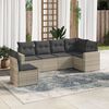 vidaXL Set Divano da Giardino 6pz con Cuscini Grigio Chiaro Polyrattan