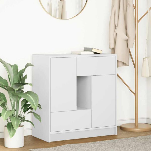 vidaXL Credenza con Cassetti e Ante Bianco 70,5x34x74,5 cm